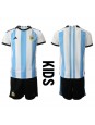 Otroški Nogometna dresi replika Argentina Domači SP 2022 Kratek rokav (+ hlače)
